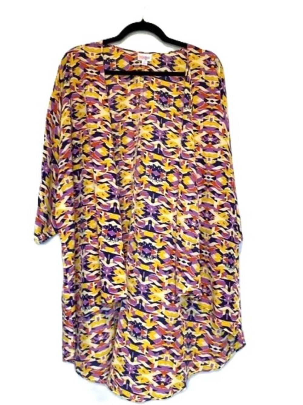 LuLaRoe Lindsay Large Kimono Cardigan Pink Purple Blue Red Yellow Vibrant